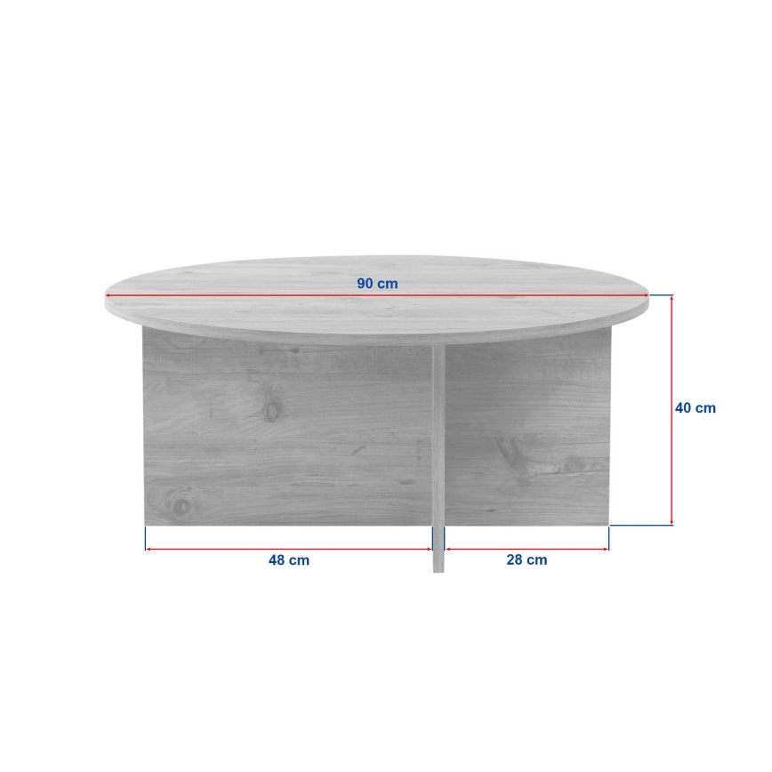 Mesa de centro VERUM, diâmetro 90 cm, travertino