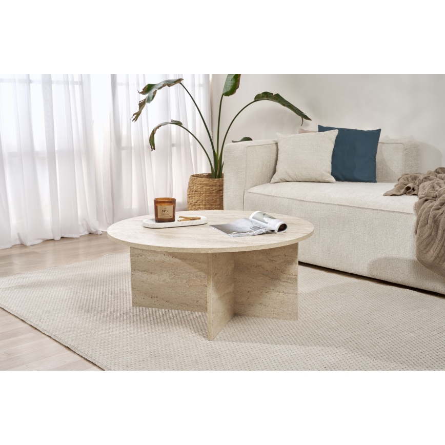 Mesa de centro VERUM Ø 90 cm bege