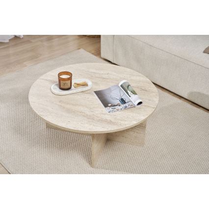 Mesa de centro VERUM Ø 90 cm bege