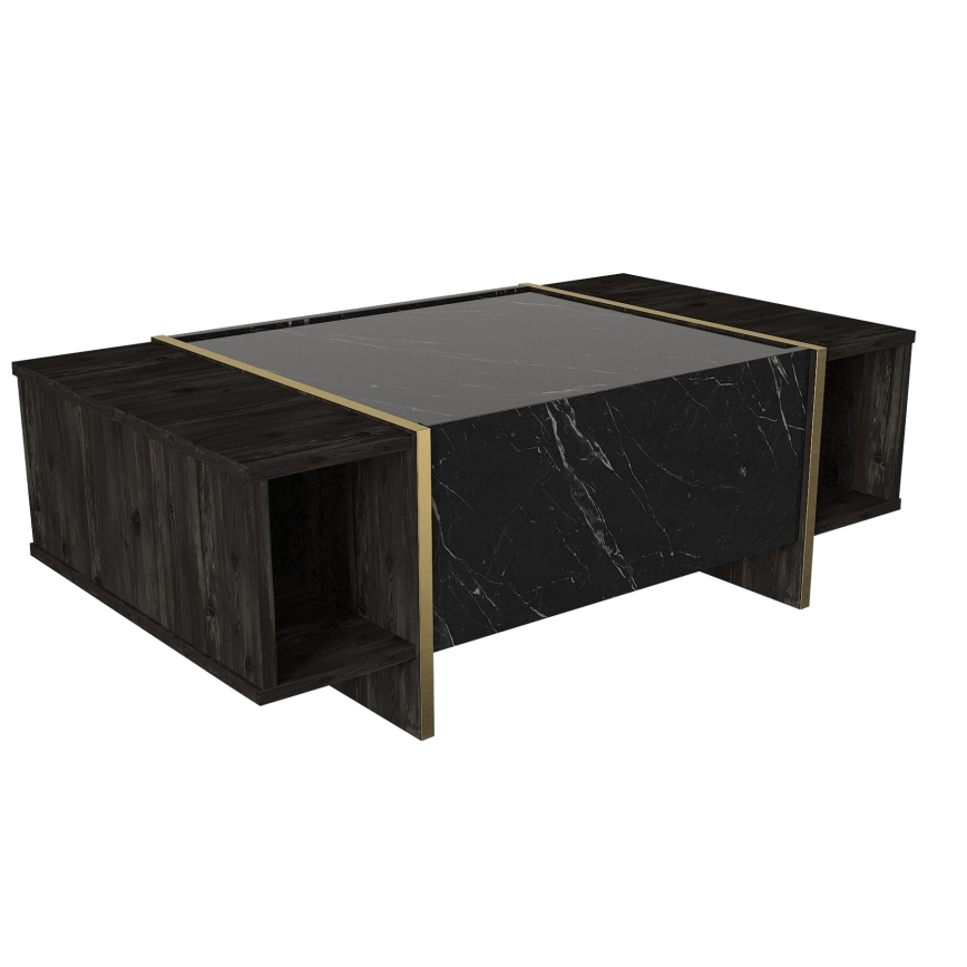 Mesa de centro VEYRON 37,3x103,8 cm preto/ouro