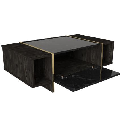 Mesa de centro VEYRON 37,3x103,8 cm preto/ouro