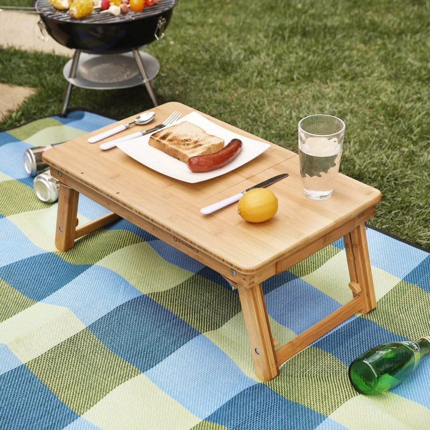 Mesa de computador ajustável para a cama LAT, castanha