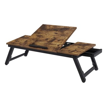 Mesa de computador ajustável para cama LAT castanha/preta