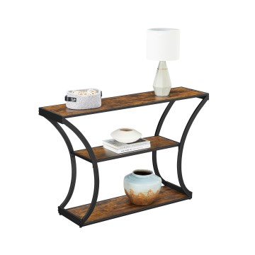 Mesa de consola ELDUR 120x30 cm castanho/preto