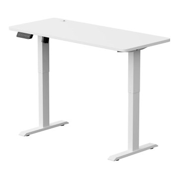 Mesa de escritório ajustável em altura LEVANO 140x60 cm branco