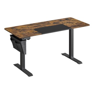 Mesa de escritório ajustável em altura SOLEA-X castanho/preto
