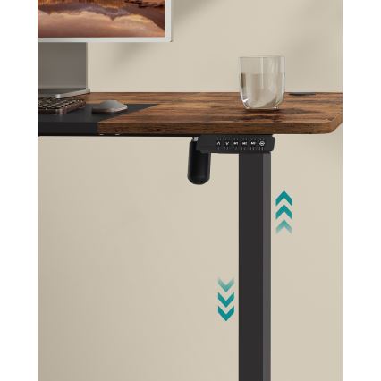 Mesa de escritório ajustável em altura SOLEA-X castanho/preto