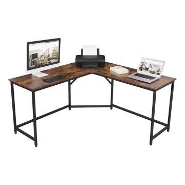 Mesa de escritório de canto SOLEA castanho/preto