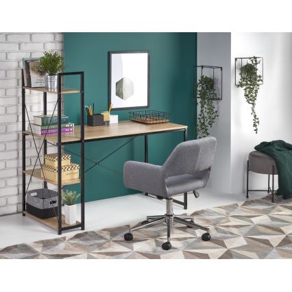 Mesa de escritório SERENOR preto/carvalho sonoma