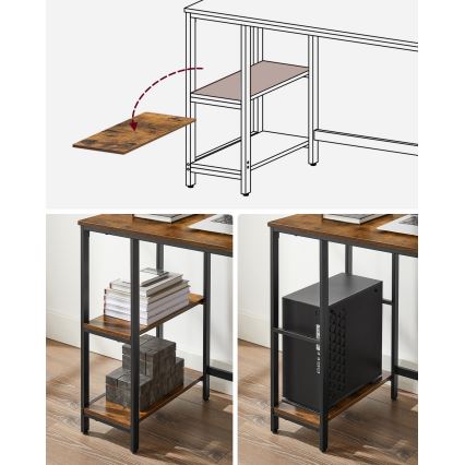 Mesa de escritório SOLEA castanha/preta