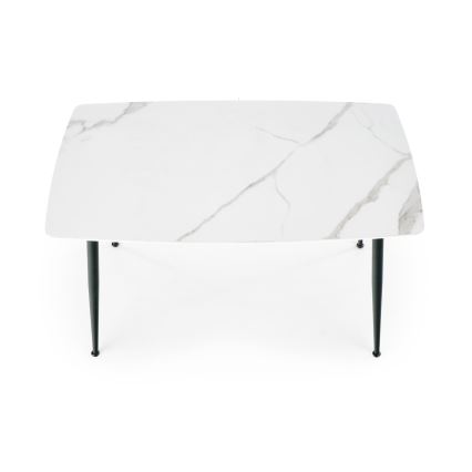 Mesa de jantar ALARA, acabamento mármore branco/preto