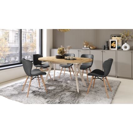 Mesa de jantar ARTUR carvalho artisan/bege