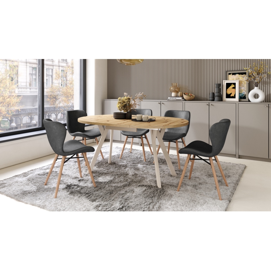 Mesa de jantar ARTUR carvalho artisan/bege