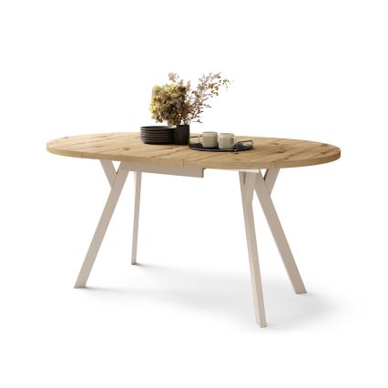 Mesa de jantar ARTUR carvalho artisan/bege