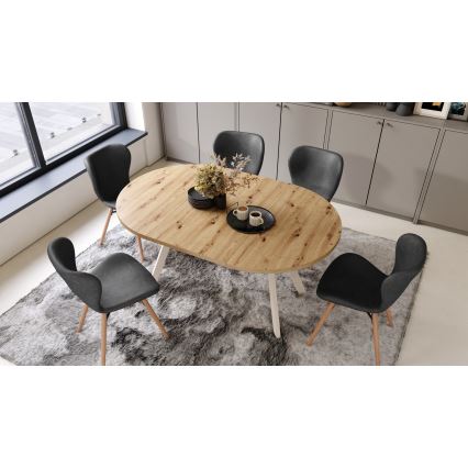Mesa de jantar ARTUR carvalho artisan/bege