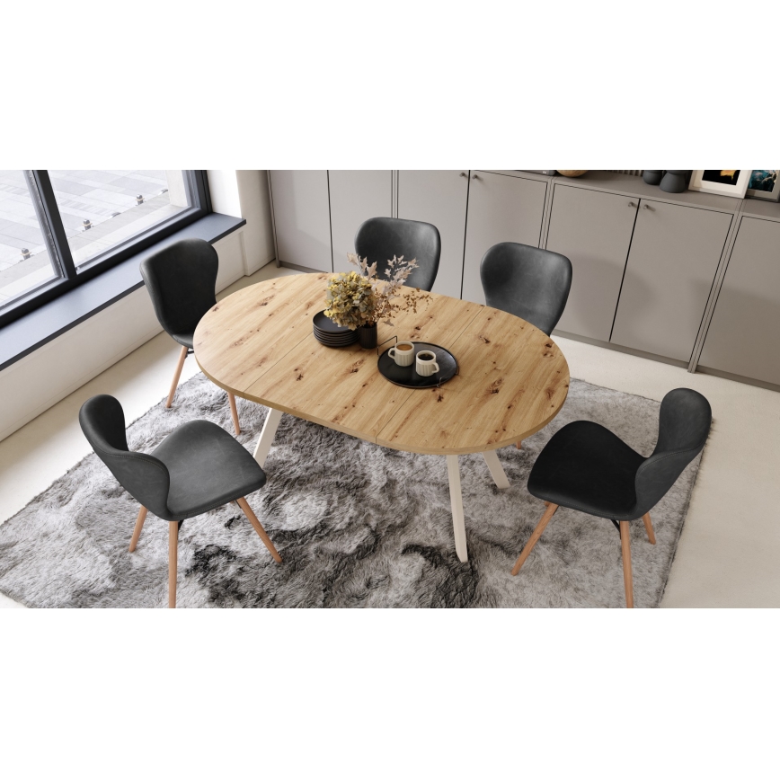 Mesa de jantar ARTUR carvalho artisan/bege