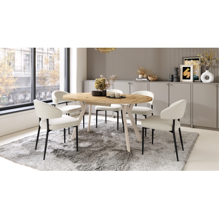 Mesa de jantar ARTUR carvalho artisan/bege