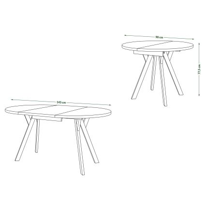 Mesa de jantar ARTUR carvalho artisan/bege