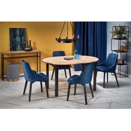 Mesa de jantar CALMIO carvalho artisan/preto