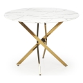 Mesa de jantar ESTEN 100 cm branca/dourada