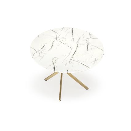 Mesa de jantar ESTEN 100 cm branca/dourada