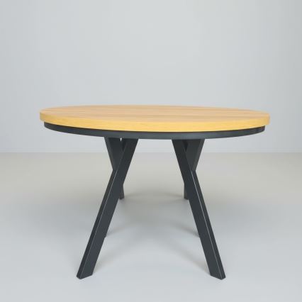 Mesa de jantar extensível CENTRO 100/140x77 cm carvalho craft/preta