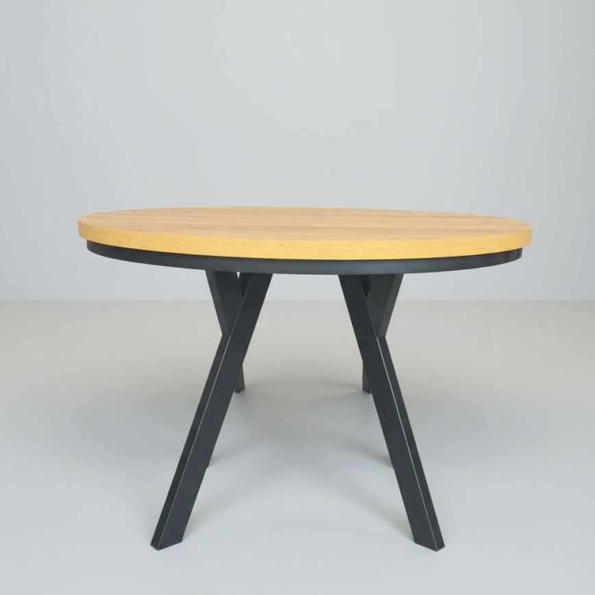 Mesa de jantar extensível CENTRO 100/140x77 cm carvalho craft/preta