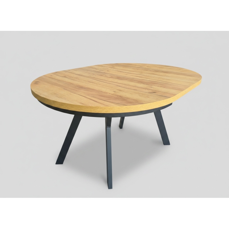 Mesa de jantar extensível CENTRO 100/140x77 cm carvalho craft/preta