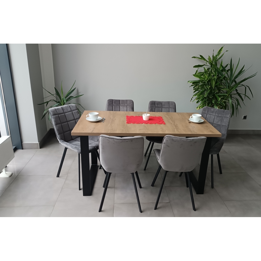 Mesa de jantar extensível COLIN carvalho