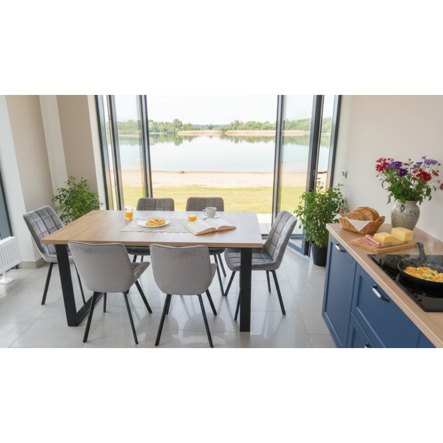 Mesa de jantar extensível COLIN carvalho