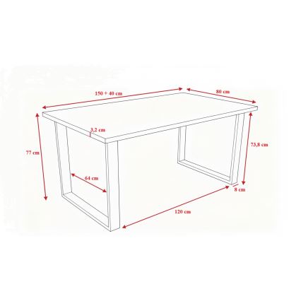 Mesa de jantar extensível COLIN carvalho