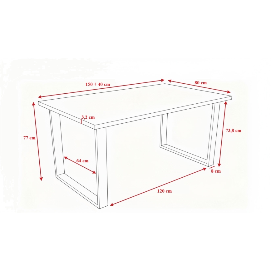 Mesa de jantar extensível COLIN carvalho