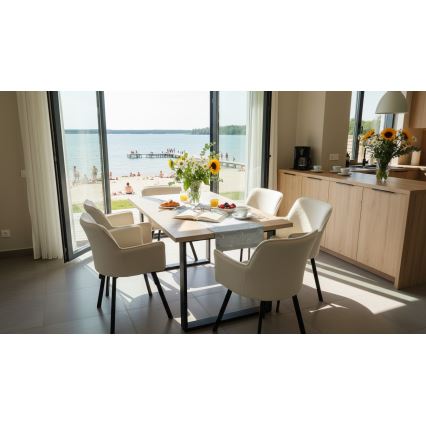 Mesa de jantar extensível COLIN carvalho sonoma