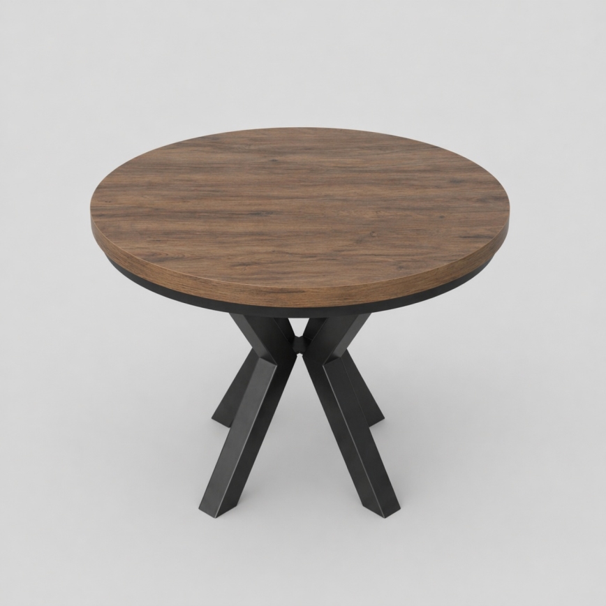 Mesa de jantar extensível CONVI 100/140 x 73 cm carvalho Lefkas/preto
