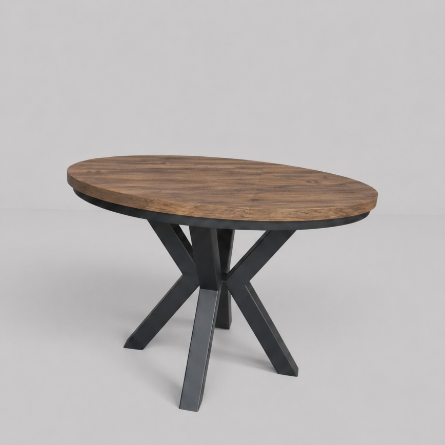 Mesa de jantar extensível CONVI 100/140 x 73 cm carvalho Lefkas/preto