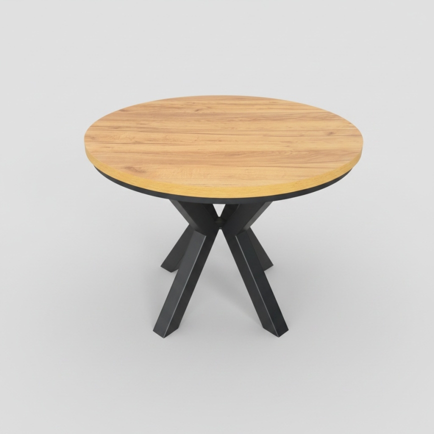 Mesa de jantar extensível CONVI 100/140x73 cm carvalho craft/preta