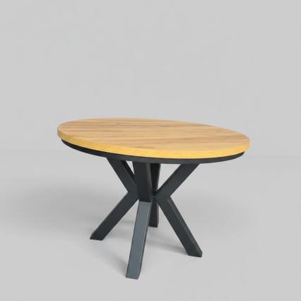 Mesa de jantar extensível CONVI 100/140x73 cm carvalho craft/preta