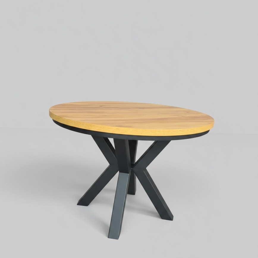 Mesa de jantar extensível CONVI 100/140x73 cm carvalho craft/preta