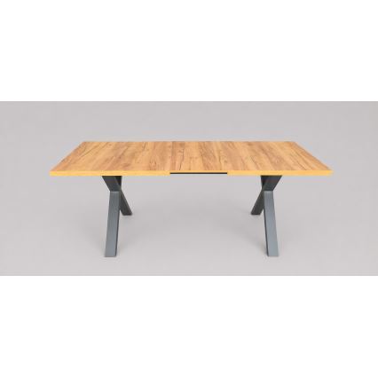 Mesa de jantar extensível DOMO 150/190x80 cm carvalho craft/preto