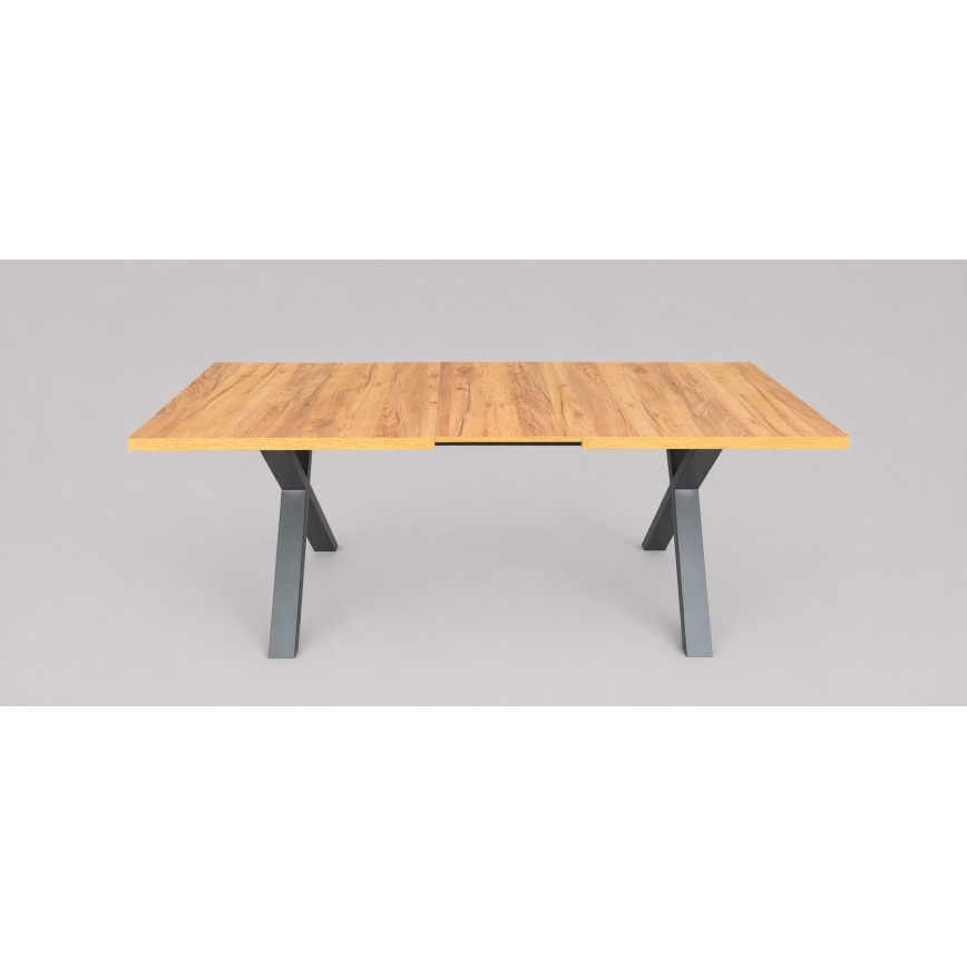 Mesa de jantar extensível DOMO 150/190x80 cm carvalho craft/preto