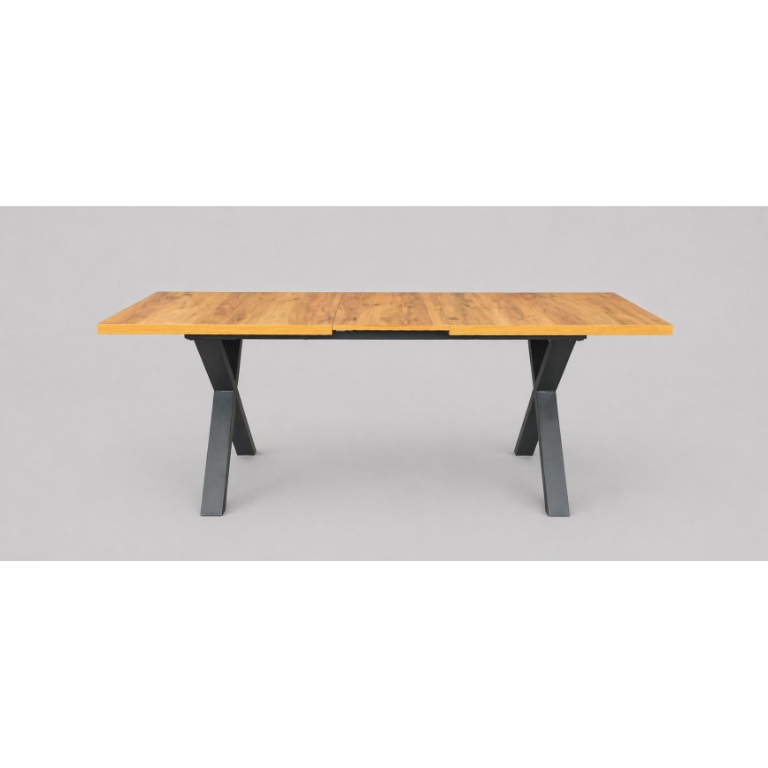 Mesa de jantar extensível DOMO 150/190x80 cm carvalho craft/preto
