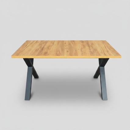 Mesa de jantar extensível DOMO 150/190x80 cm carvalho craft/preto