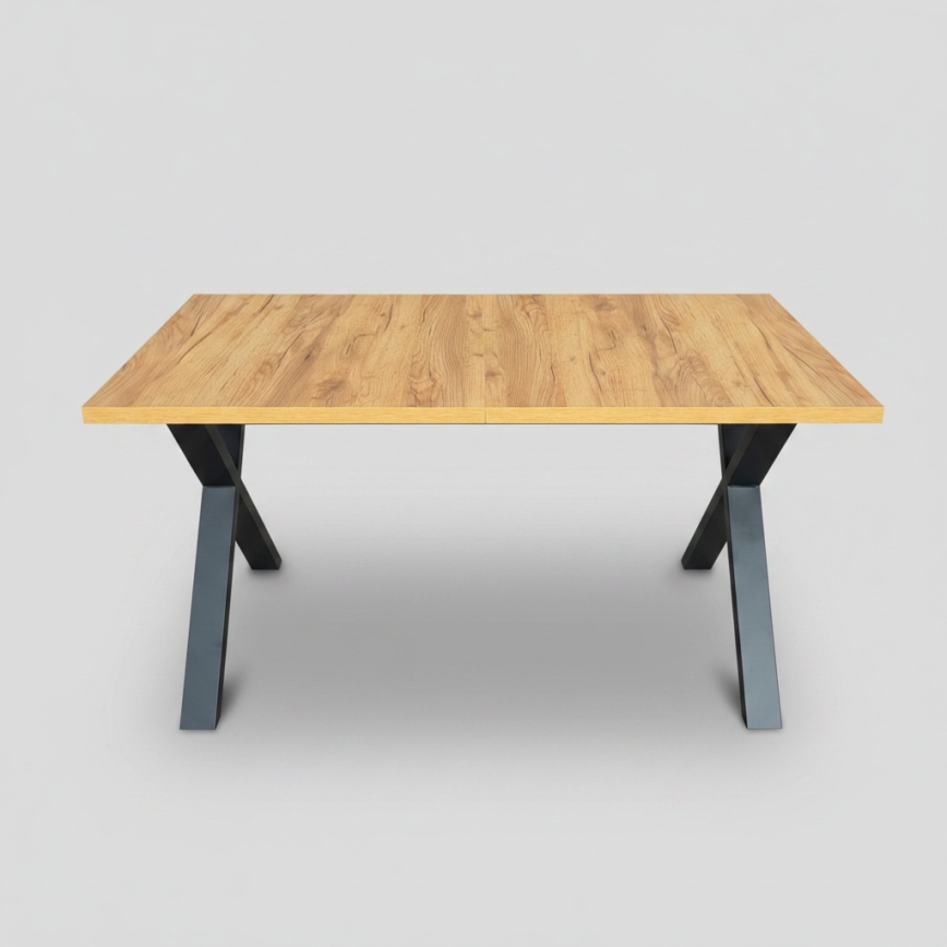 Mesa de jantar extensível DOMO 150/190x80 cm carvalho craft/preto