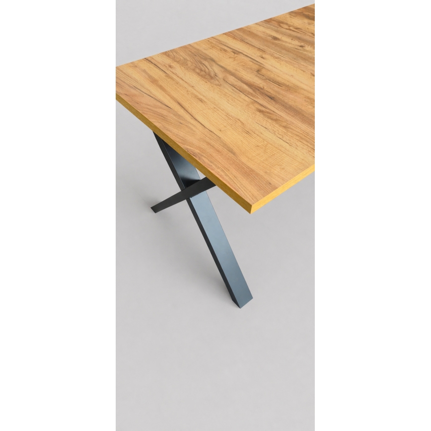 Mesa de jantar extensível DOMO 150/190x80 cm carvalho craft/preto