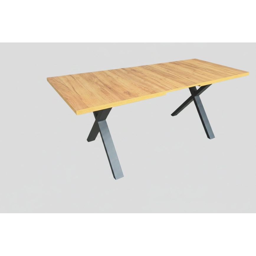 Mesa de jantar extensível DOMO 150/190x80 cm carvalho craft/preto