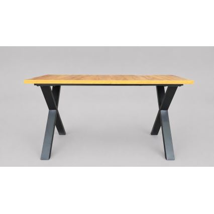 Mesa de jantar extensível DOMO 150/190x80 cm carvalho craft/preto