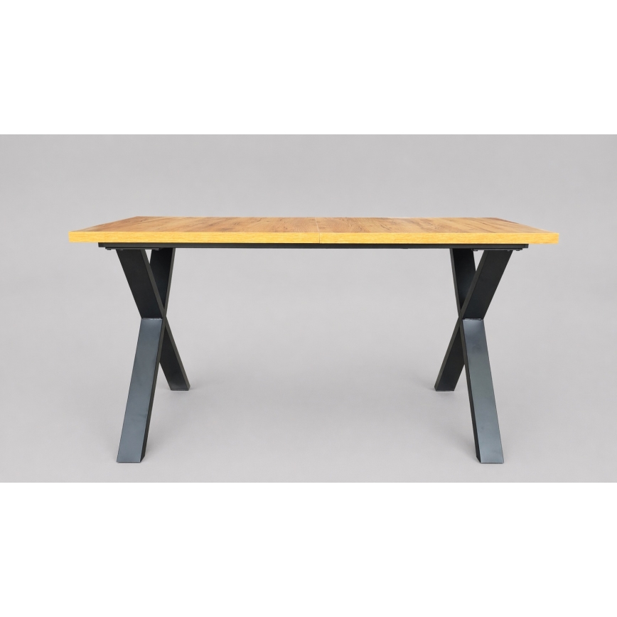 Mesa de jantar extensível DOMO 150/190x80 cm carvalho craft/preto