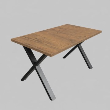 Mesa de jantar extensível DOMO 150/190x80 cm carvalho Lefkas/preto