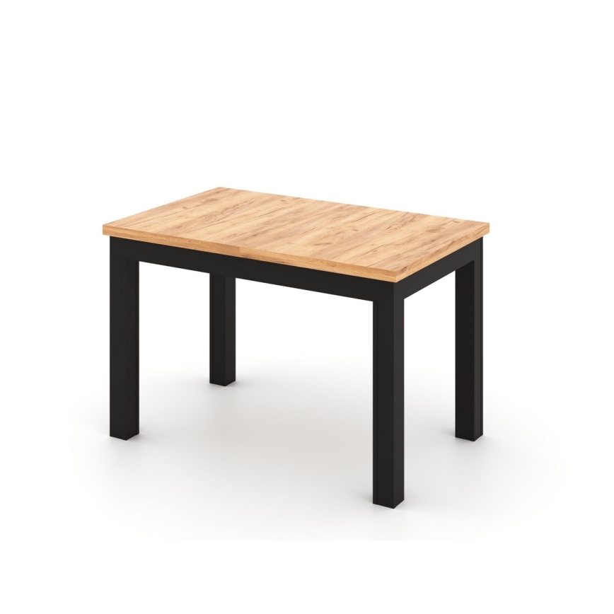 Mesa de jantar extensível DOO 120/160x75 cm carvalho artisan/preto