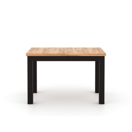 Mesa de jantar extensível DOO 120/160x75 cm carvalho artisan/preto